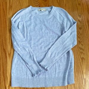 LOFT • Ruffle sleeve Crew Sweater